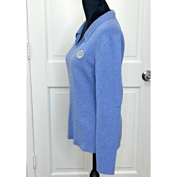 Tommy Hilfiger Sweater Women's Large‎ Stretch Pullover Collar Shirt Long Sleeve - Picture 2 of 8